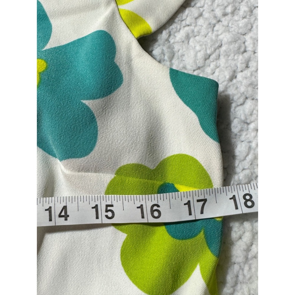 AGB Dress Womens Size 6 Floral Sheath Cap Sleeve Exposed Zipper Teal Lime White - Picture 3 of 13